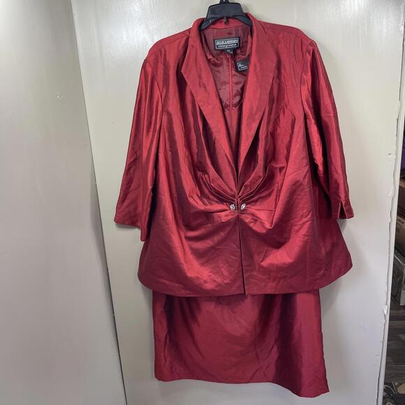 Jessica Howard Jackets & Blazers - Jessica Howard Women's burgundy Skirt Suit Set Size24W